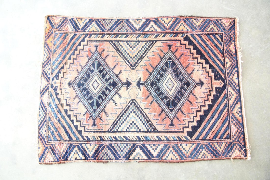 Geometric Tribal Turkish Wool Rug, Diamond Medallions (1 of 9)