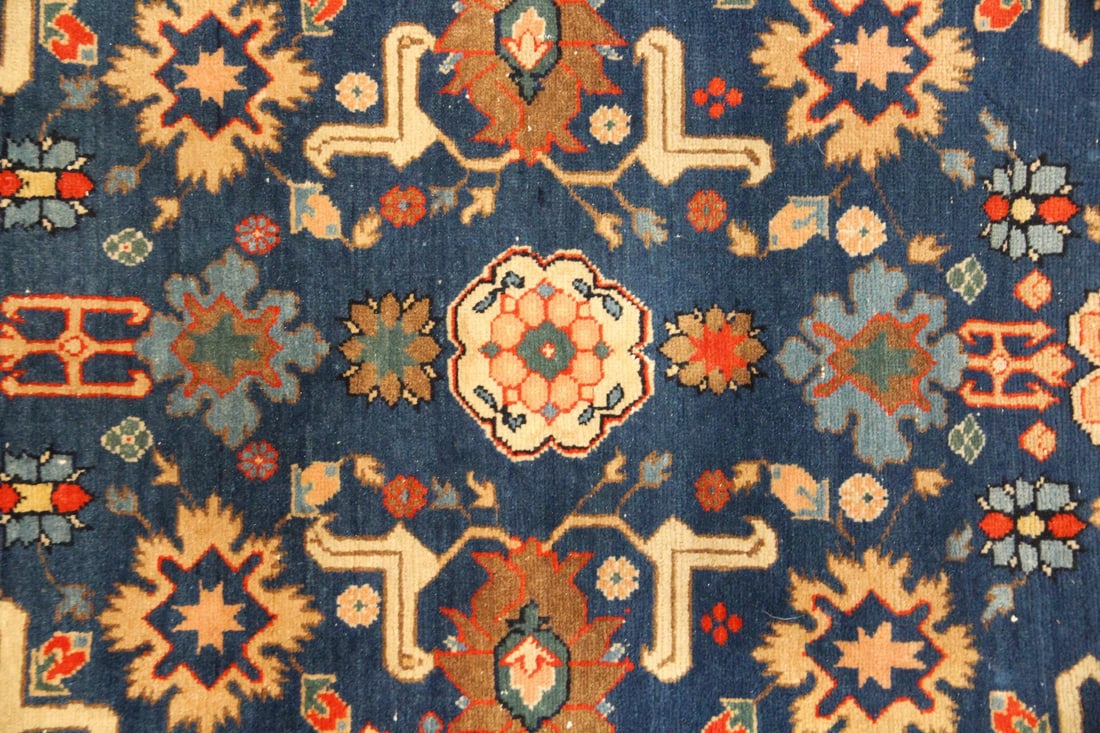 Persian Wool & Cotton Rug with Floral Medallions (1 of 9)
