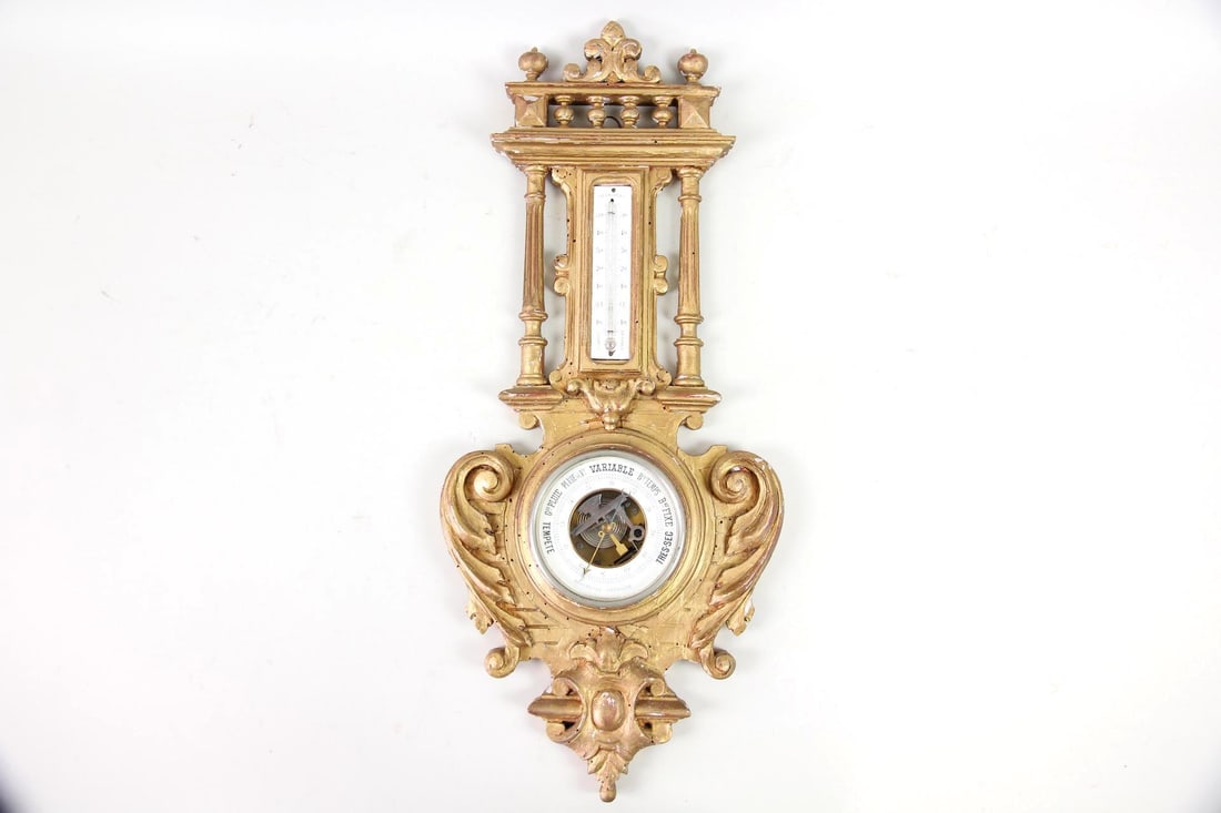 French Giltwood Barometer & Thermometer, Louis XVI (1 of 11)