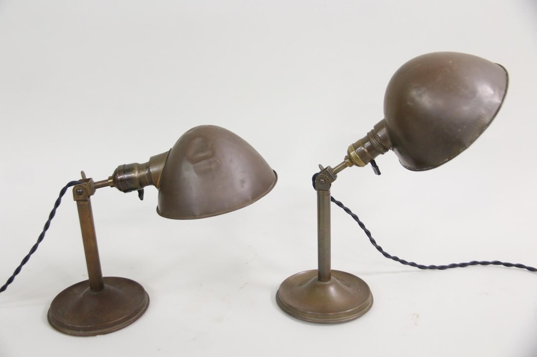 Pair of Bradley Hubbard Adjustable Brass Desk Lamp (1 of 9)