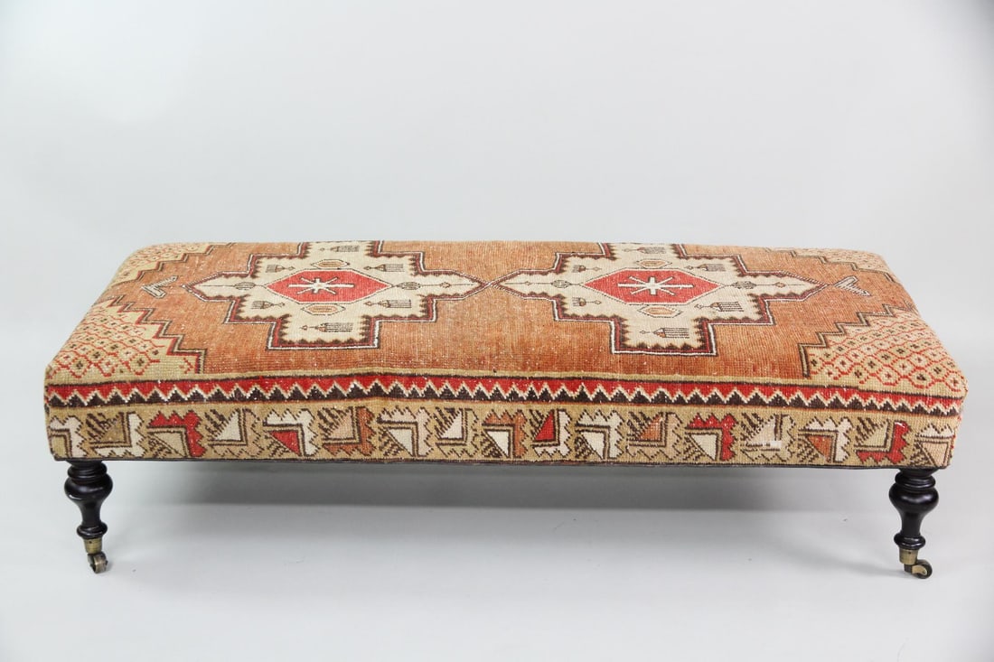 Large Kilim Upholstered Bench Ottoman (1 of 7)
