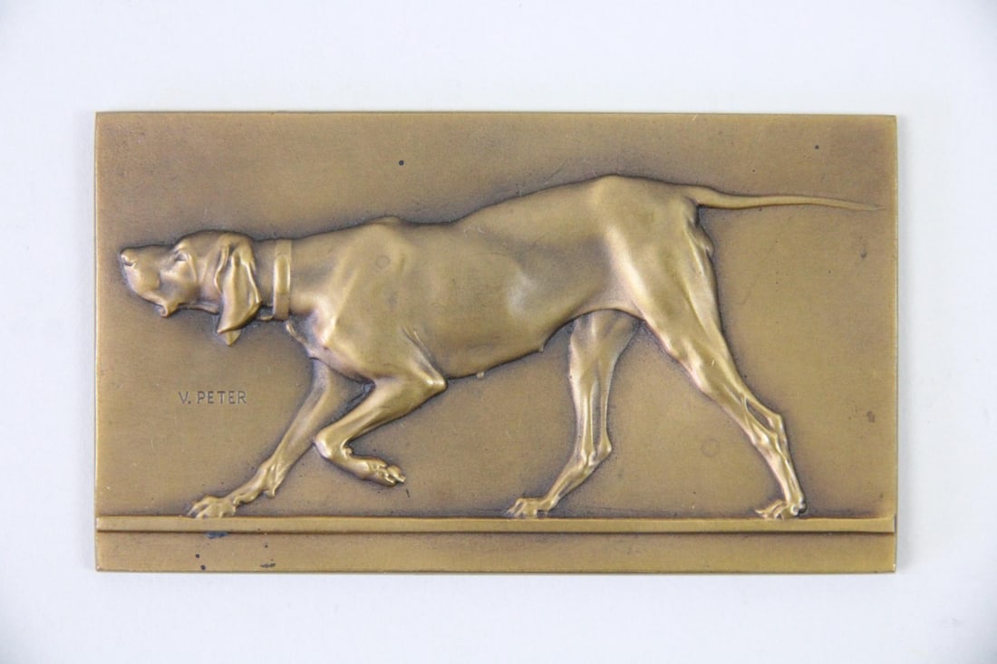 Victor Peter Bronze Plaque Dog Medal in Case (1 of 7)