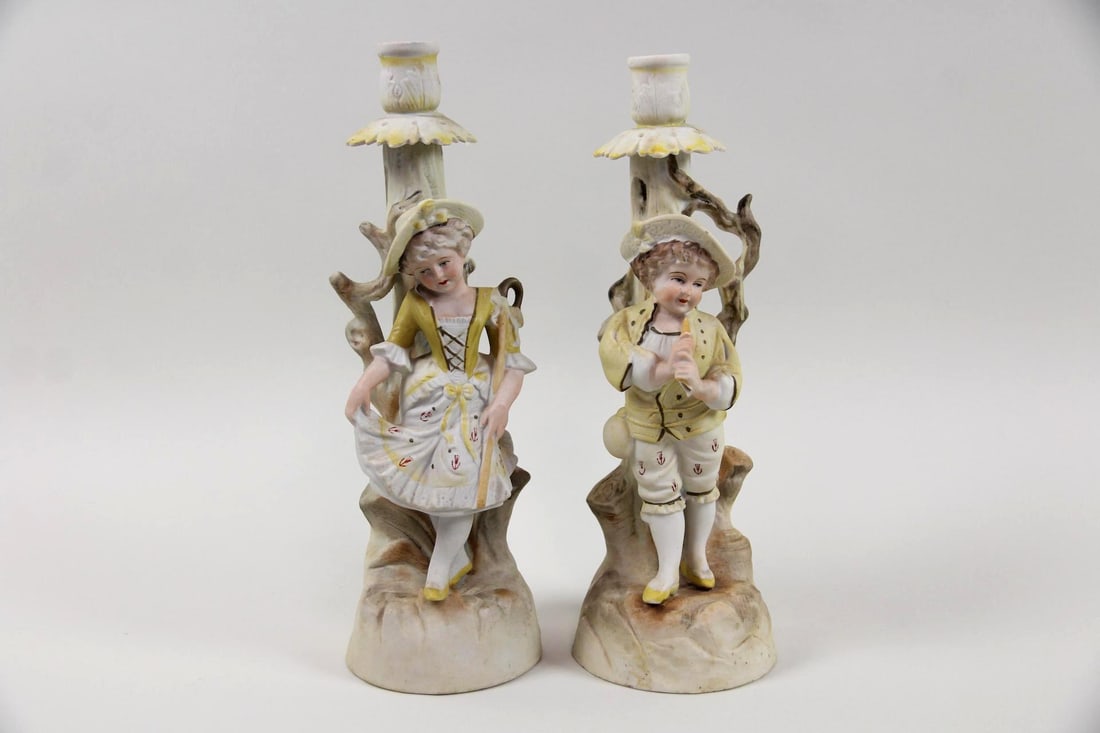 Pair of Porcelain "Jack And Jill" Candlesticks (1 of 11)