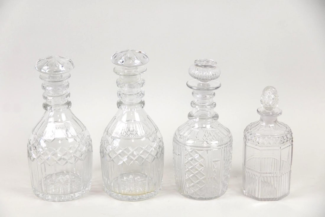 Lot of 4 Cut Glass Crystal Decanters (1 of 8)