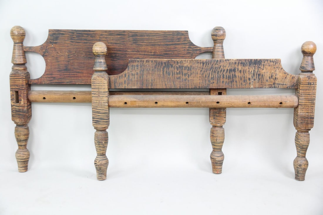 19th Century Primitive Grain Painted Bed (1 of 12)