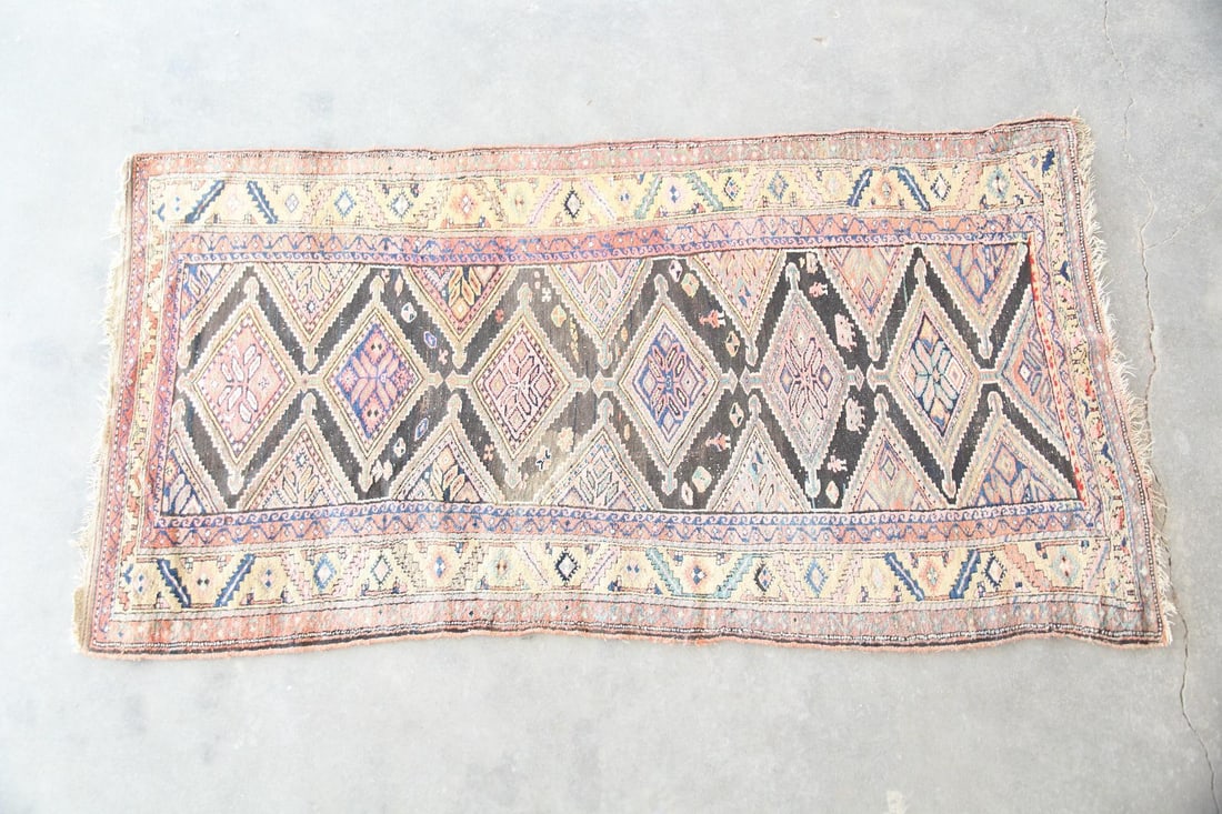 Tribal Turkish Wool Rug, Geometric & Diamond Patterns (1 of 11)