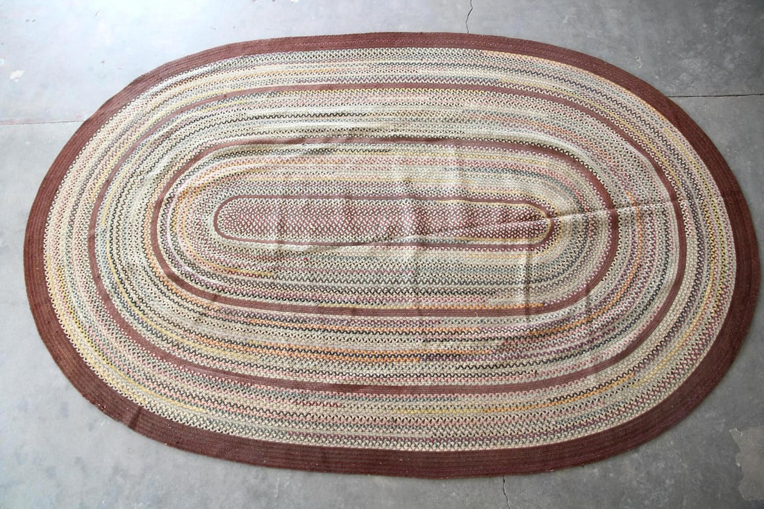 Large Braided Oval Rag Rug, 9.5 x 15 ft (1 of 10)