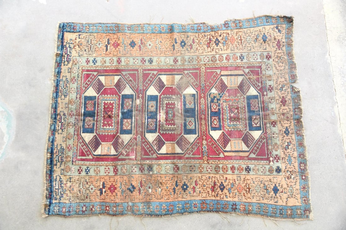 Caucasian Baku Wool Rug with 3 Shield Medallions (1 of 12)