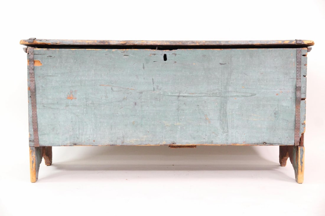 Antique Primitive Robin's Egg Blue Painted Blanket Chest (1 of 14)