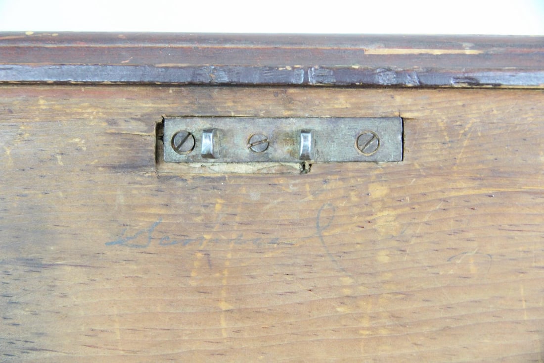 Antique Primitive Red Painted Trunk - 15