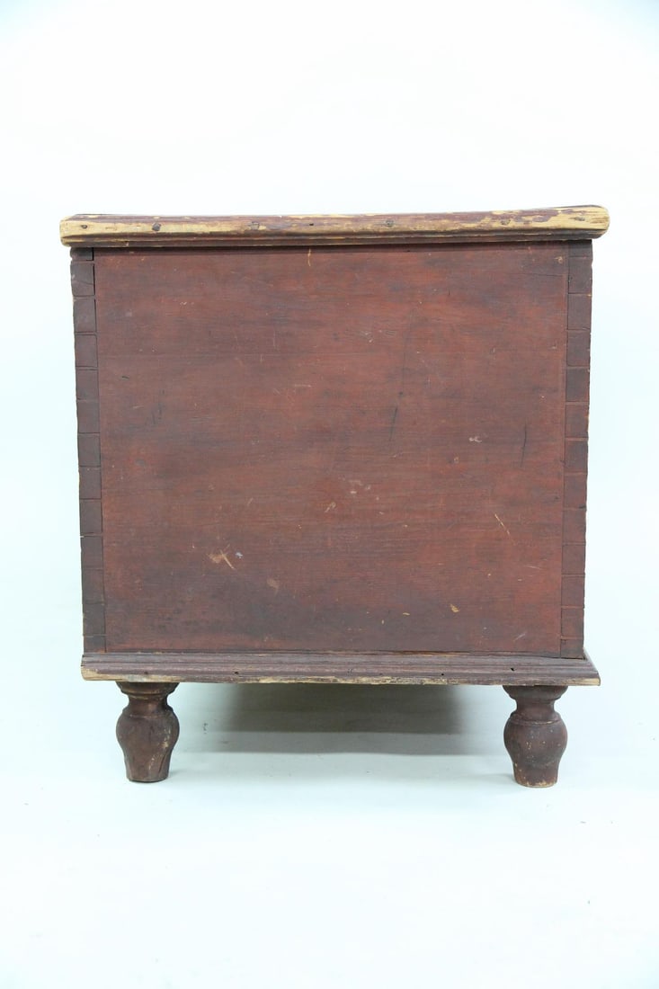 Antique Primitive Red Painted Trunk - 16