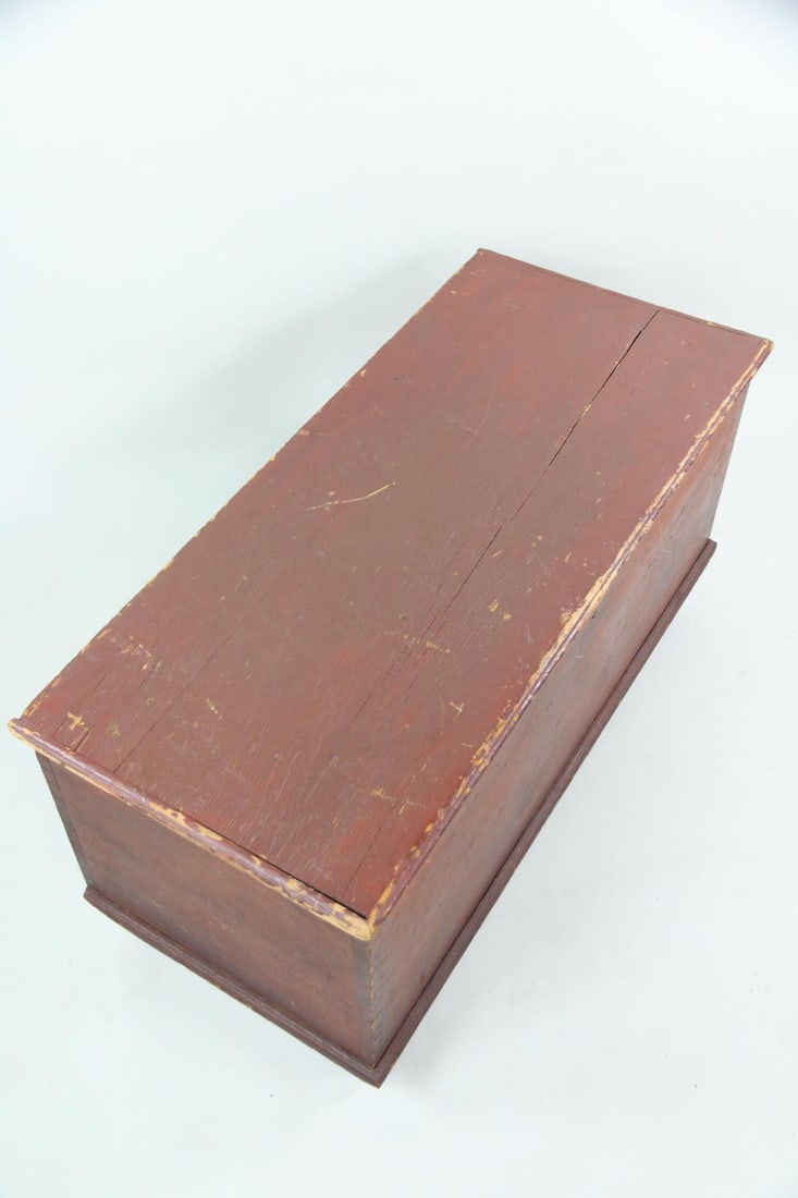 Antique Primitive Red Painted Trunk - 4