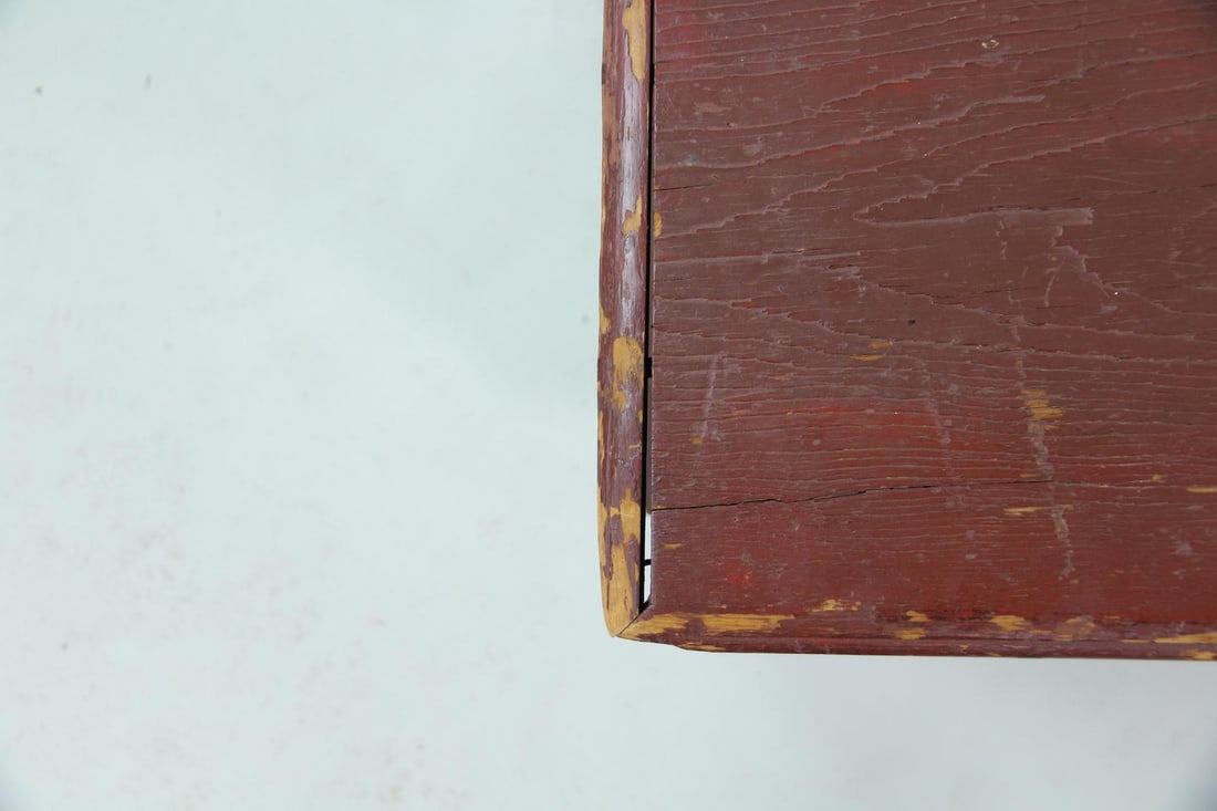 Antique Primitive Red Painted Trunk - 5