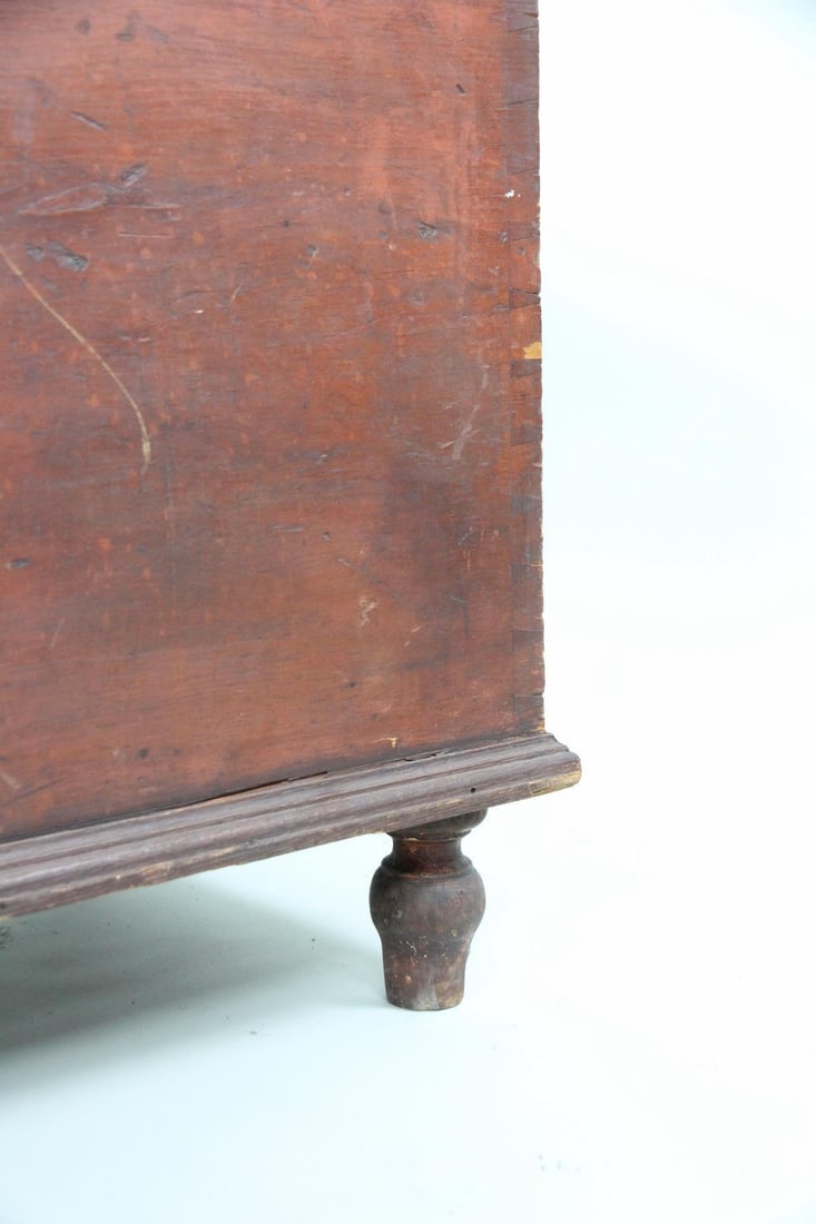 Antique Primitive Red Painted Trunk - 6