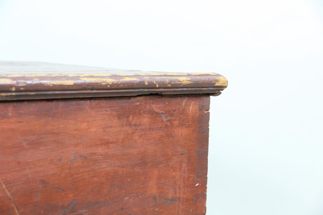 Antique Primitive Red Painted Trunk - 7