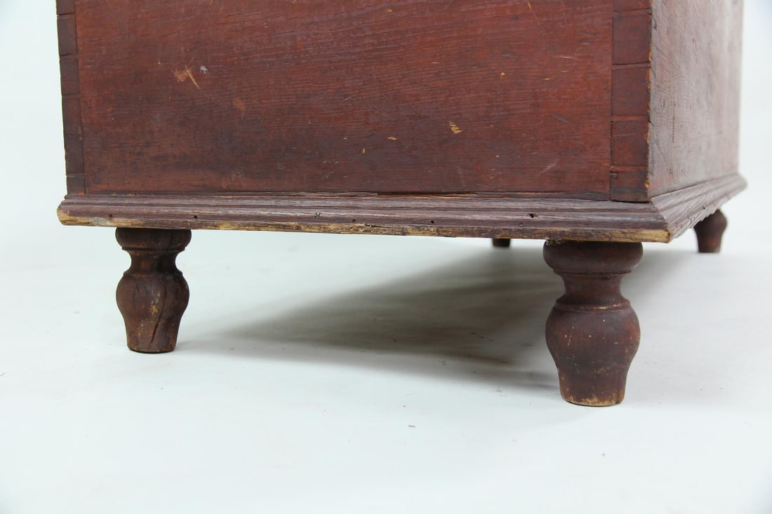 Antique Primitive Red Painted Trunk - 8