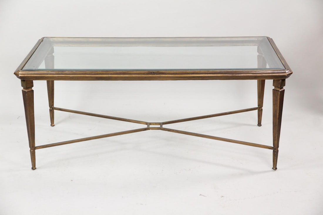 Neoclassical Brass & Glass Coffee Table (1 of 12)