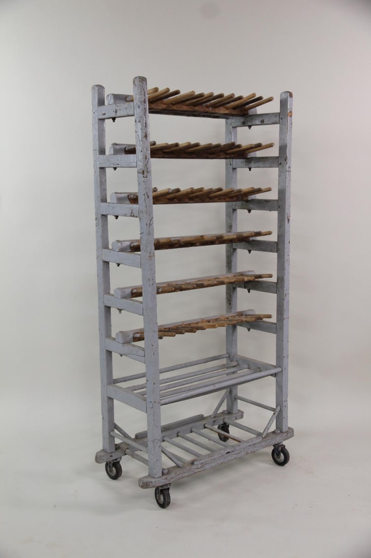 Industrial Wood Rolling Shoe Factory Rack (1 of 10)