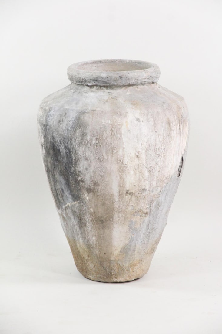 Large Textured Terracotta Grain Pot Urn Jar (1 of 11)