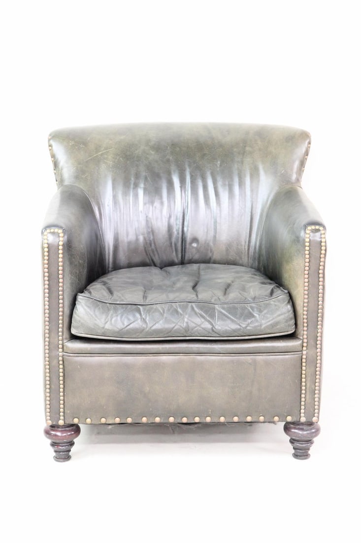 Leather Club Chair with Patina, Century Furniture Co. (1 of 9)