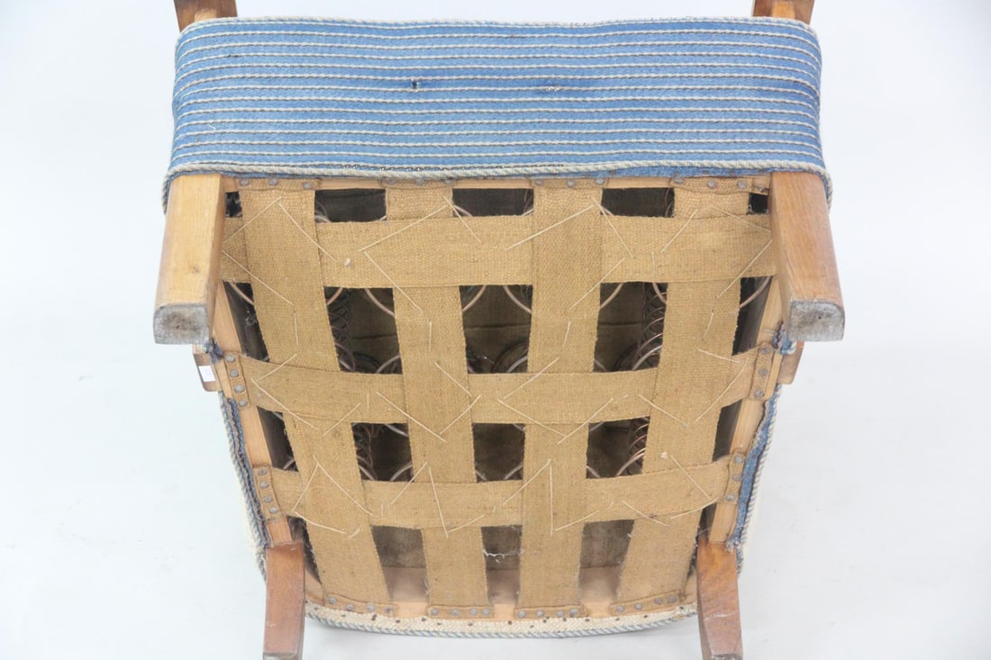 Pinstriped Upholstery Wood Arm Lounge Chair by Fritz Hansen - 14