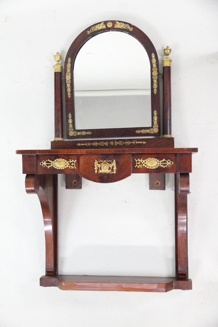 Empire Ormolu Mirrored Pier Console or Dressing Table - 2