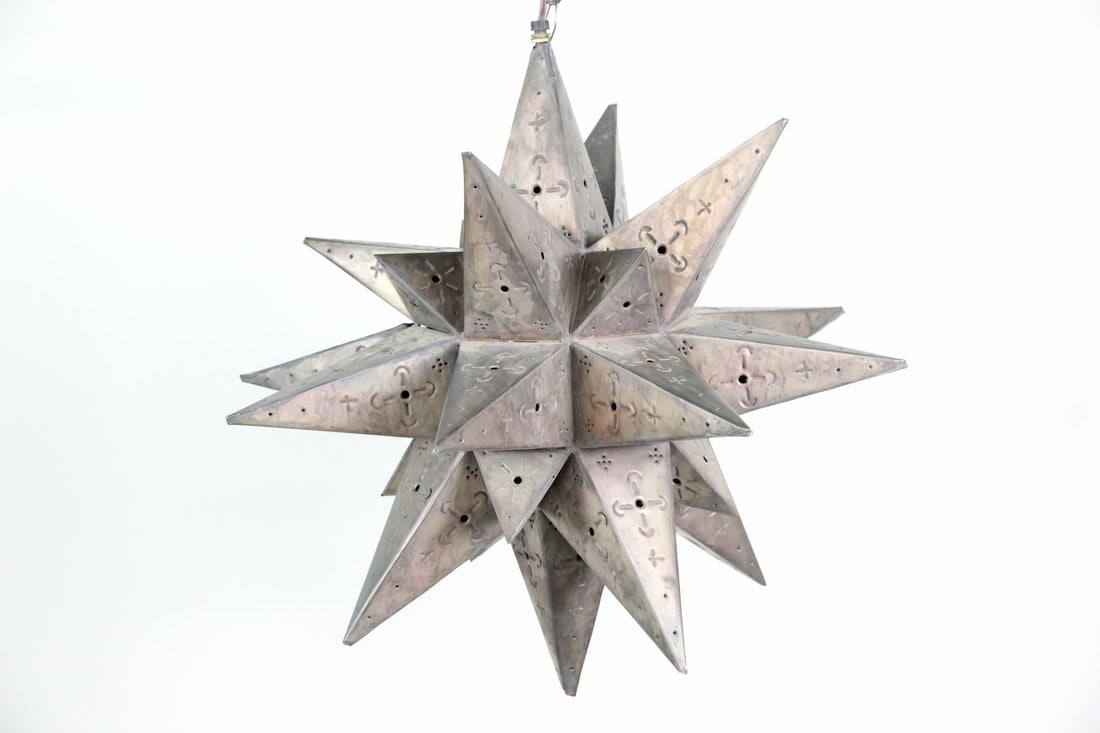 Pierced Tin Moravian Star Hanging Light (1 of 8)