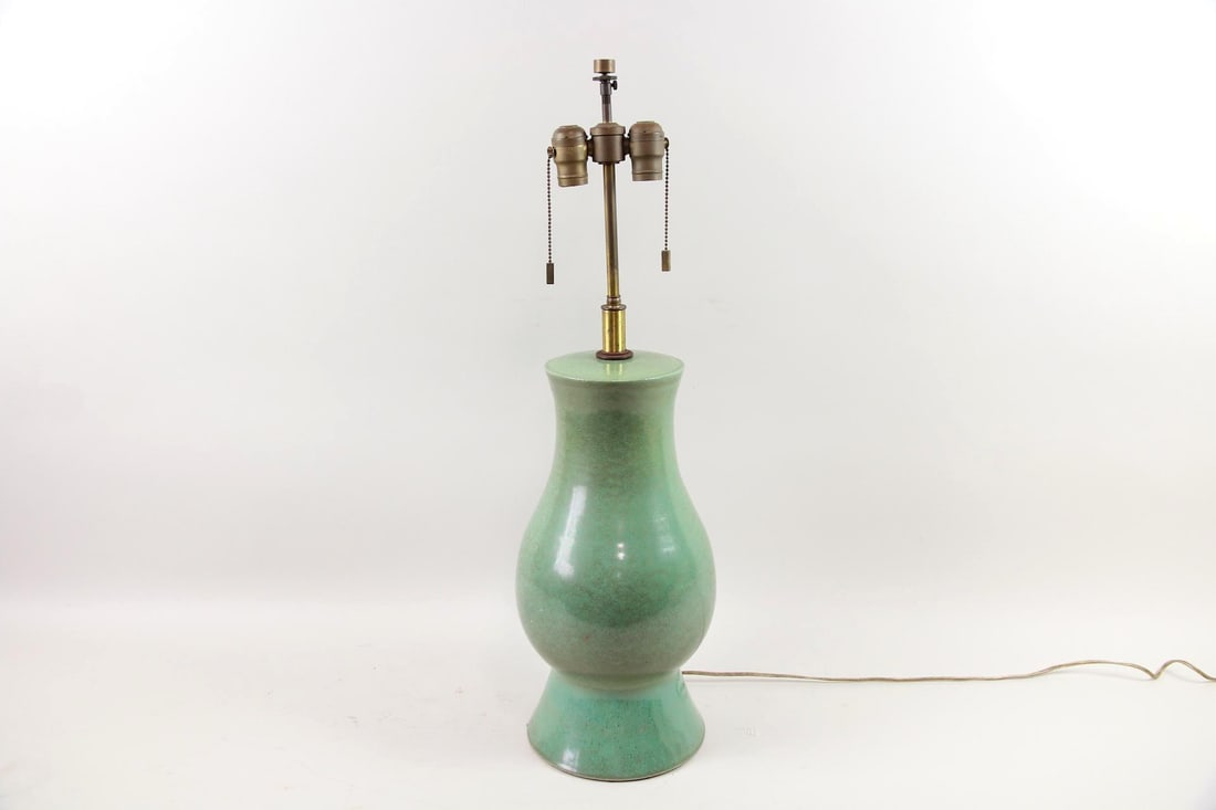 Green Celadon Glazed Ceramic Table Lamp (1 of 9)