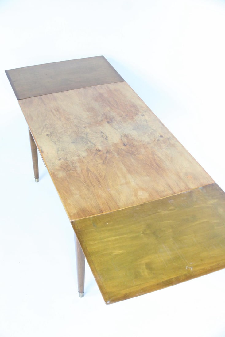 Danish Wood Dining Table, Drop-Leaf - 6