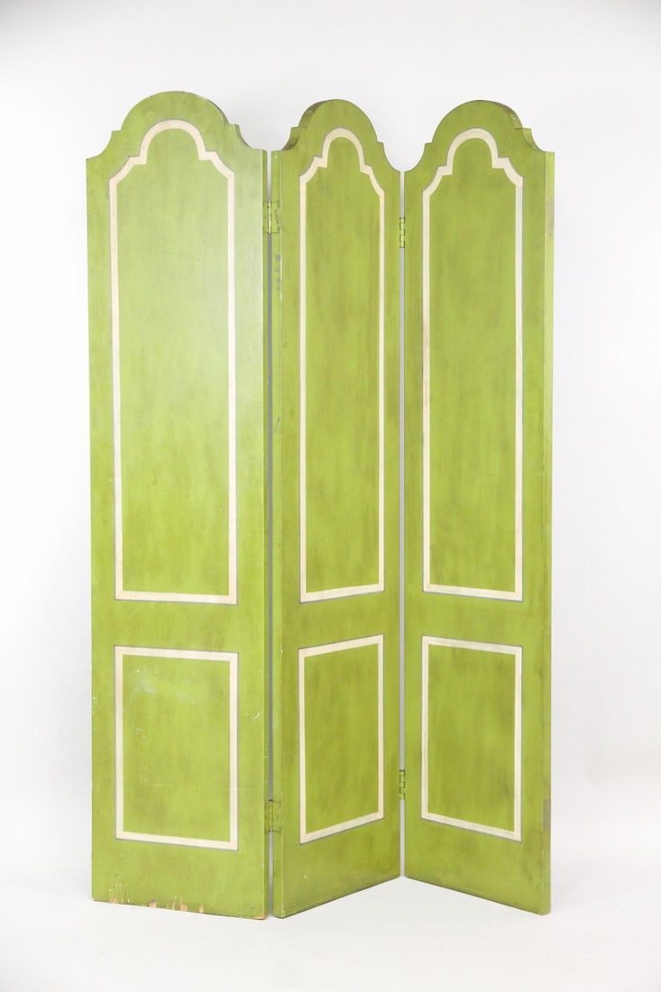 Painted Wood Reversible Teal & Green Folding Screen, 2 of 2 (1 of 10)