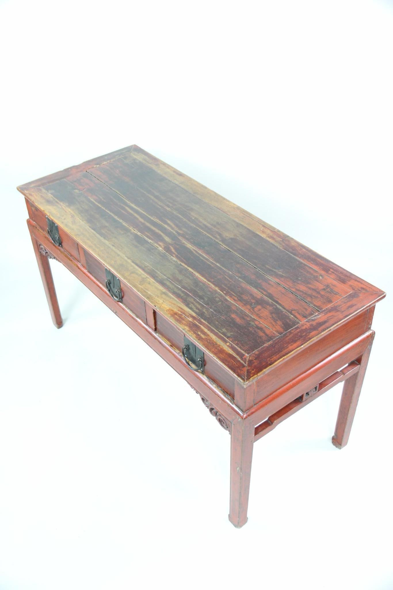 Chinese Red Lacquered Console Table - 5