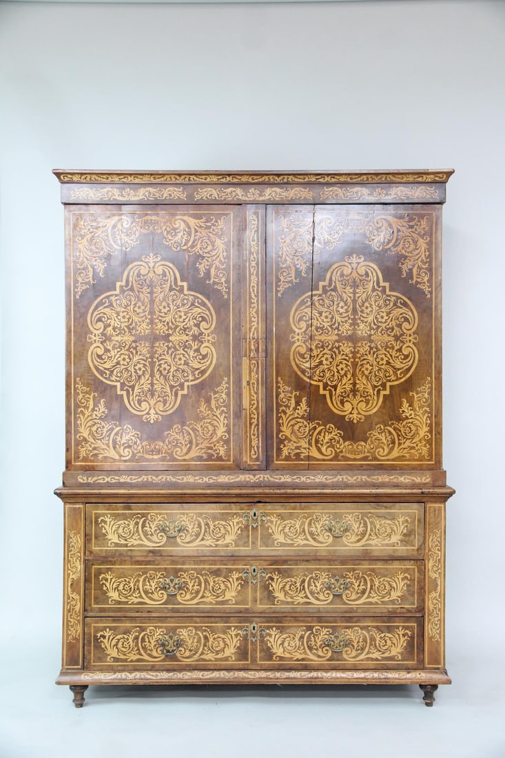 Antique Dutch Marquetry Cabinet (1 of 14)