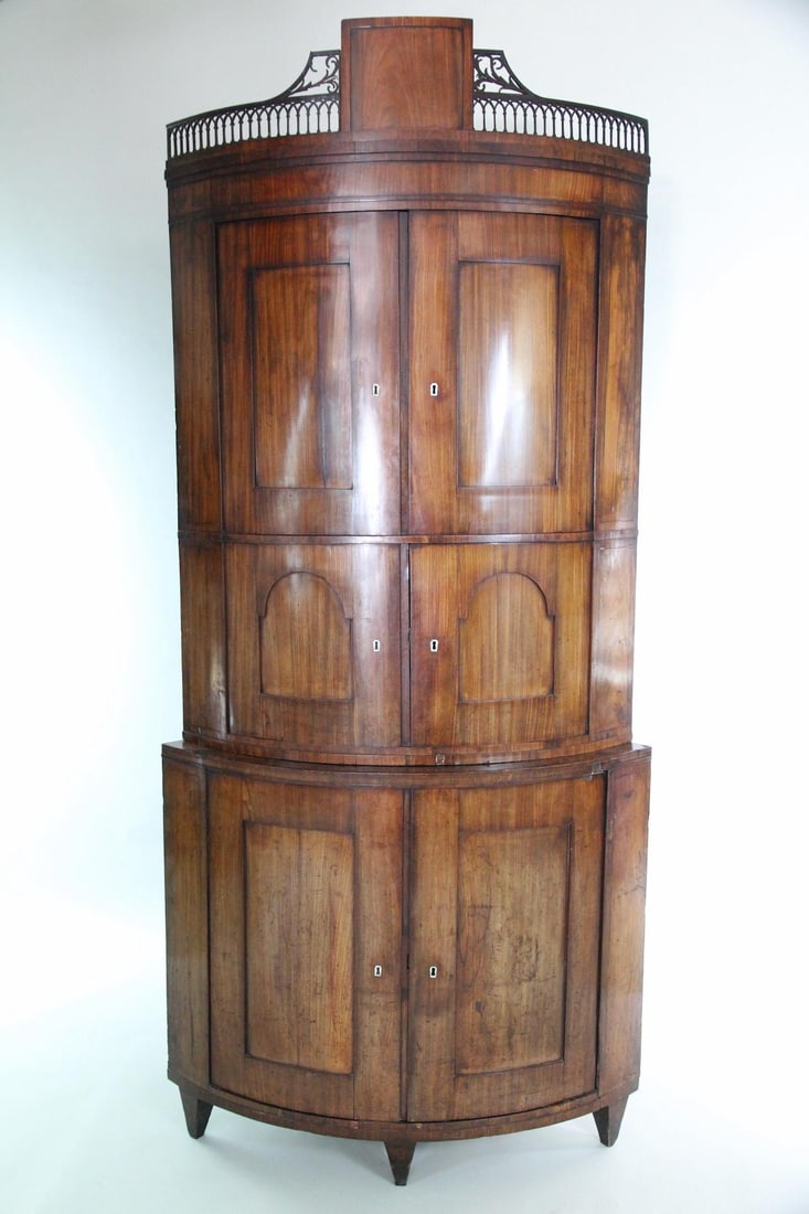 Swedish Biedermeier Bow Front Corner Cabinet (1 of 19)
