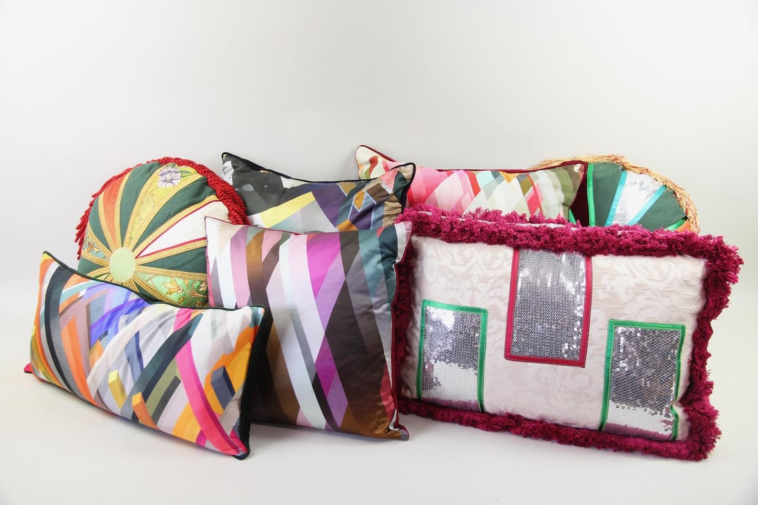 Lot of 7 Colorful Contemporary Pillows, Kit Miles (1 of 18)