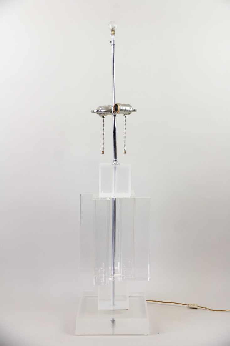 Stacked Lucite Skyscraper Table Lamp - 2