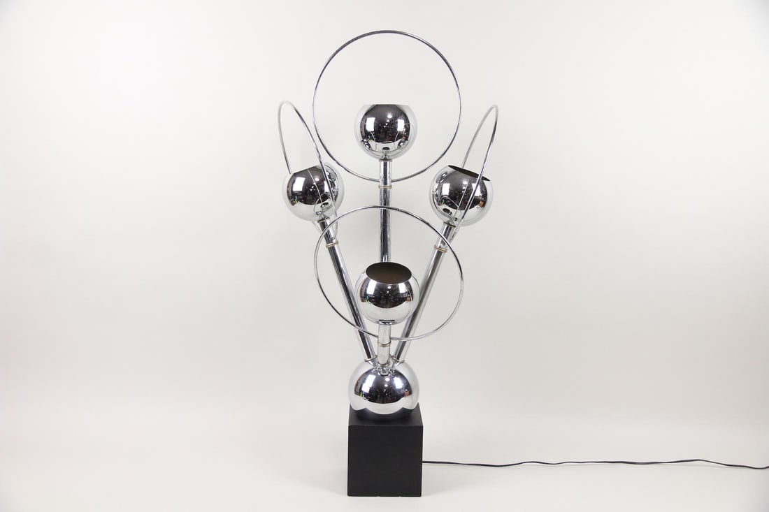 Atomic Space Age Chrome Eyeball Lamp - 3