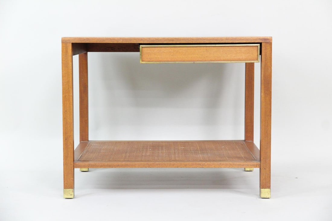Caned One Drawer Side Table, Harvey Probber - 2