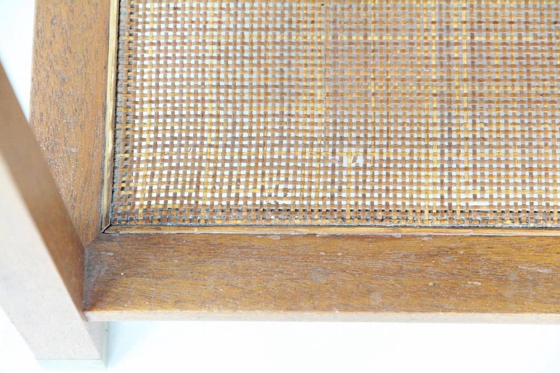 Caned One Drawer Side Table, Harvey Probber - 6