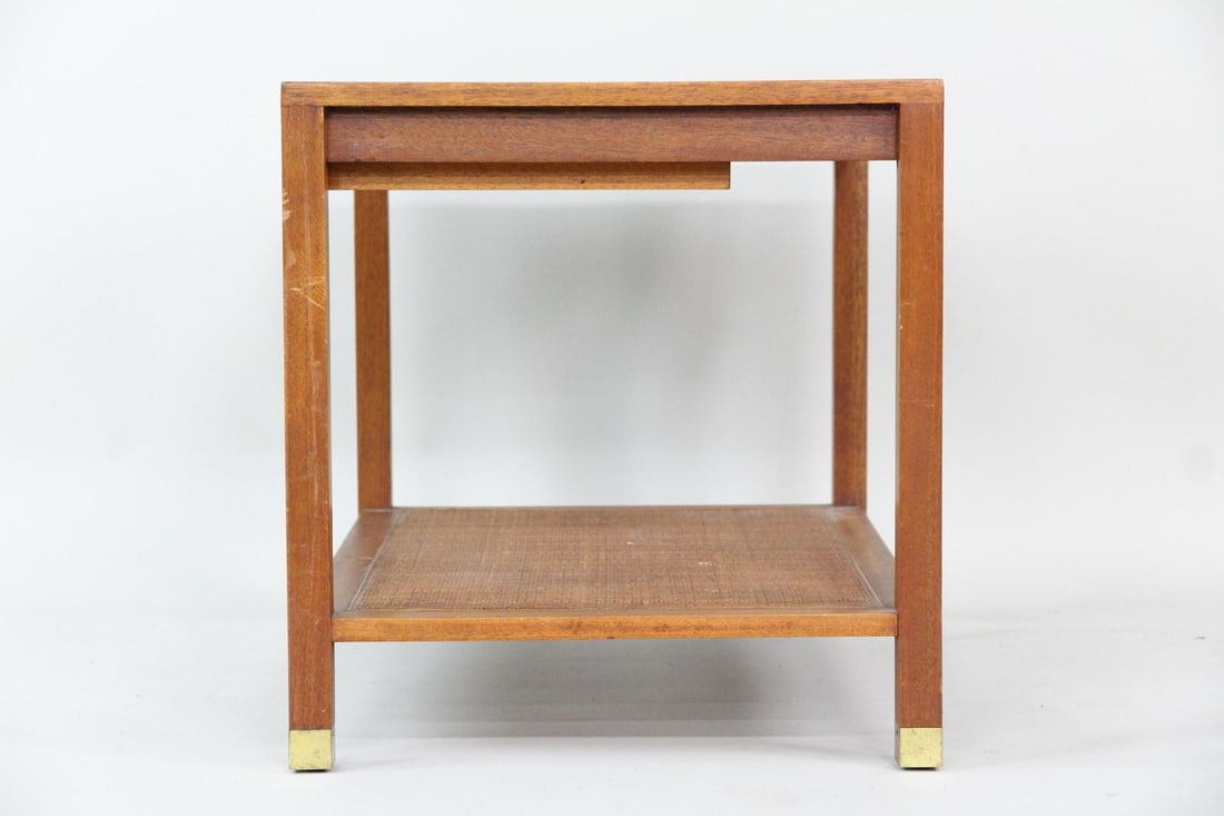Caned One Drawer Side Table, Harvey Probber - 7
