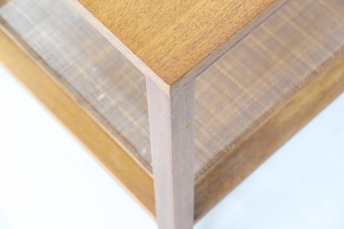 Caned One Drawer Side Table, Harvey Probber - 8