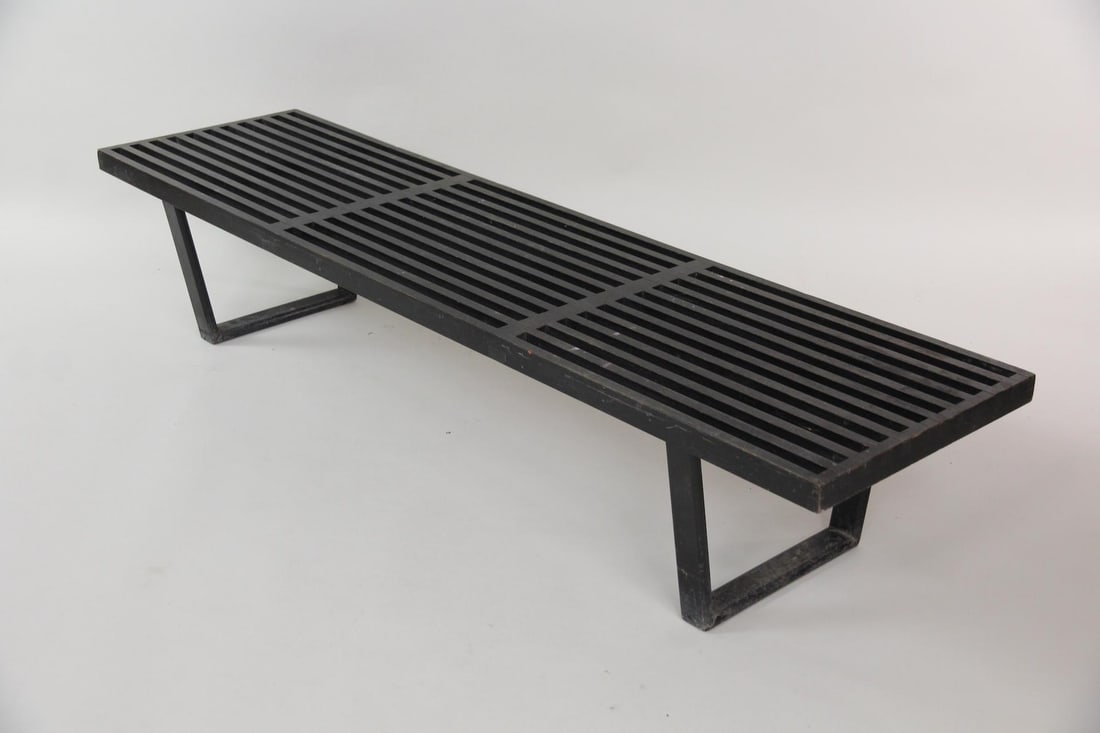 George Nelson Ebonized Wood Platform Bench - 2