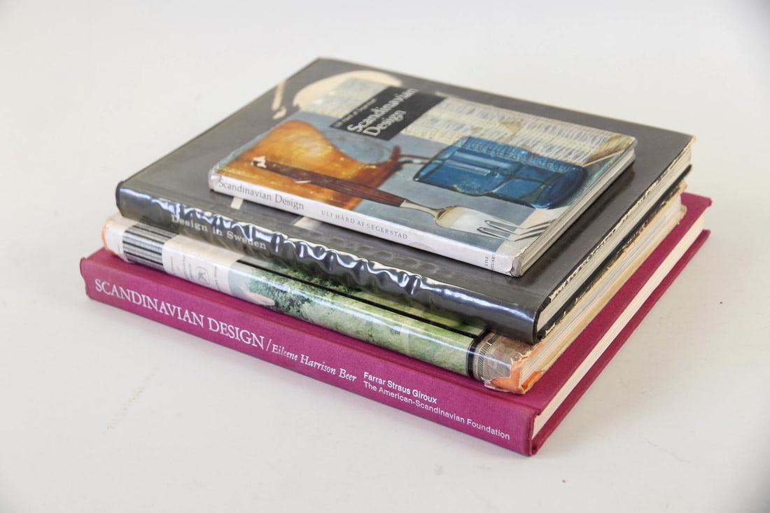 Lot of 4 Books on Scandinavian Design: Lot of 4 Books on Scandinavian Design. This grouping includes Design in Sweden by Ake Stavenow and Ake H. Huldt, Scandinavian Design by Ulf Hard af Segerstad, A Treasury of Scandinavian Design edited