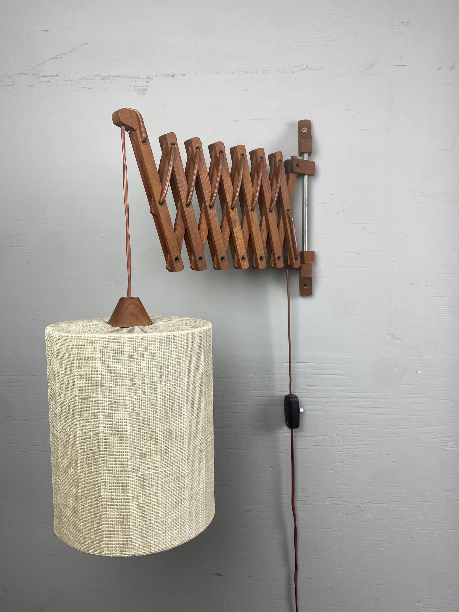 Danish Modern Teak Scissor Light, Made in Sweden (1 of 9)