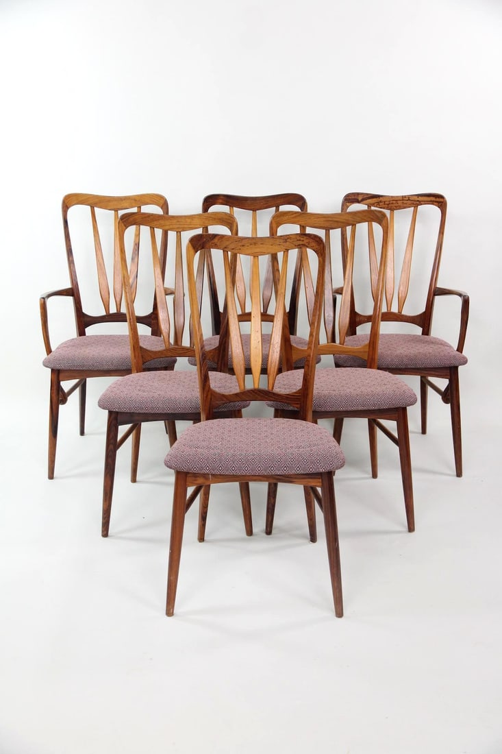 Set of 6 Danish Modern Rosewood "Ingrid" Dining Chairs by Niels Koefoed (1 of 18)