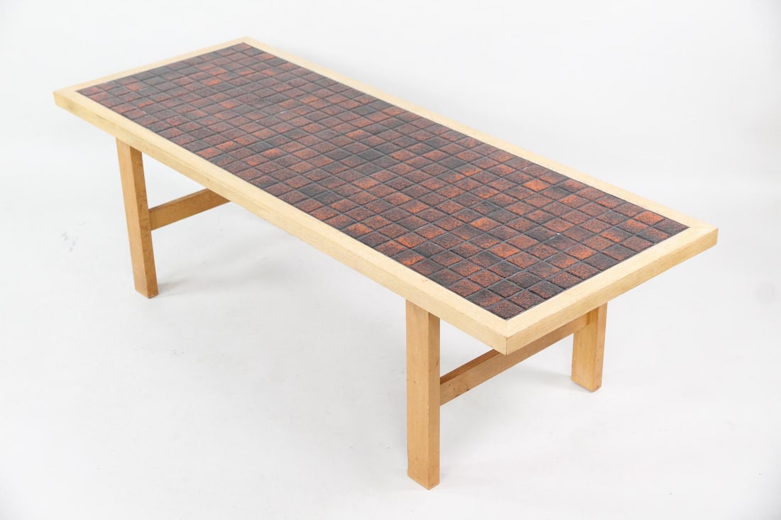 Mid-Century Modern Oak Tile Top Coffee Table (1 of 13)
