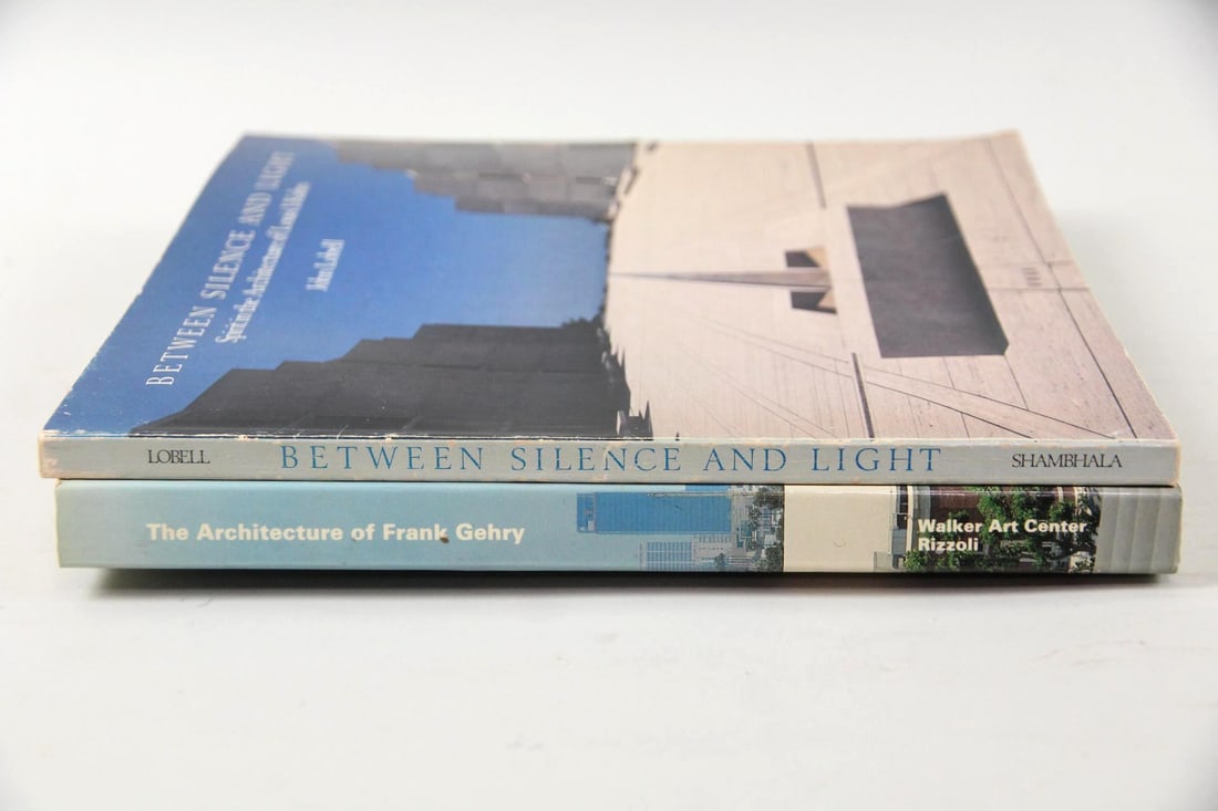Pair of Architecture Monographs, Louis I. Kahn, Frank Gehry: Pair of Architecture Monographs, Louis I. Kahn, Frank Gehry. This grouping consists of two hardcover monographs, Between Silence and Light: Spirit in the Architecture of Louis I. Kahn by John Lobell,