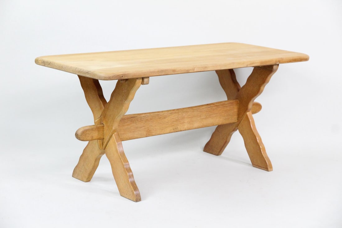 Danish Modern Henning Kjaernulf Oak Sawbuck Coffee Table (1 of 14)