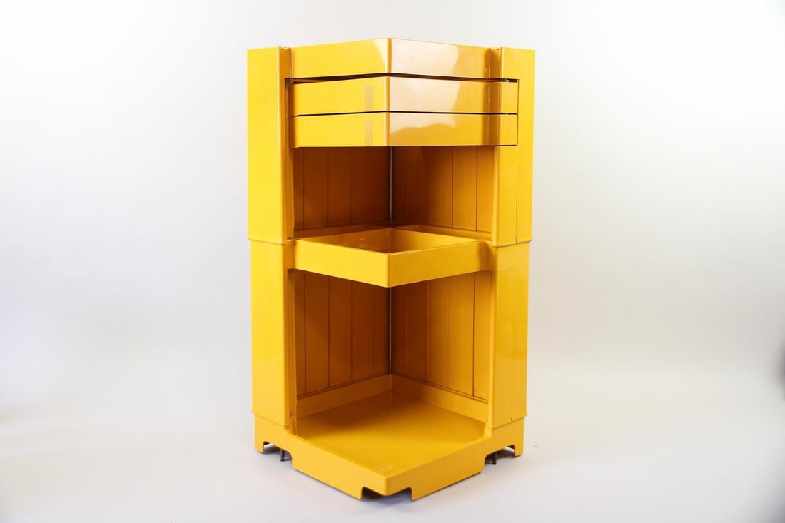 Joe Columbo for Bieffe Storage Utility Cart, Yellow Plastic (1 of 11)