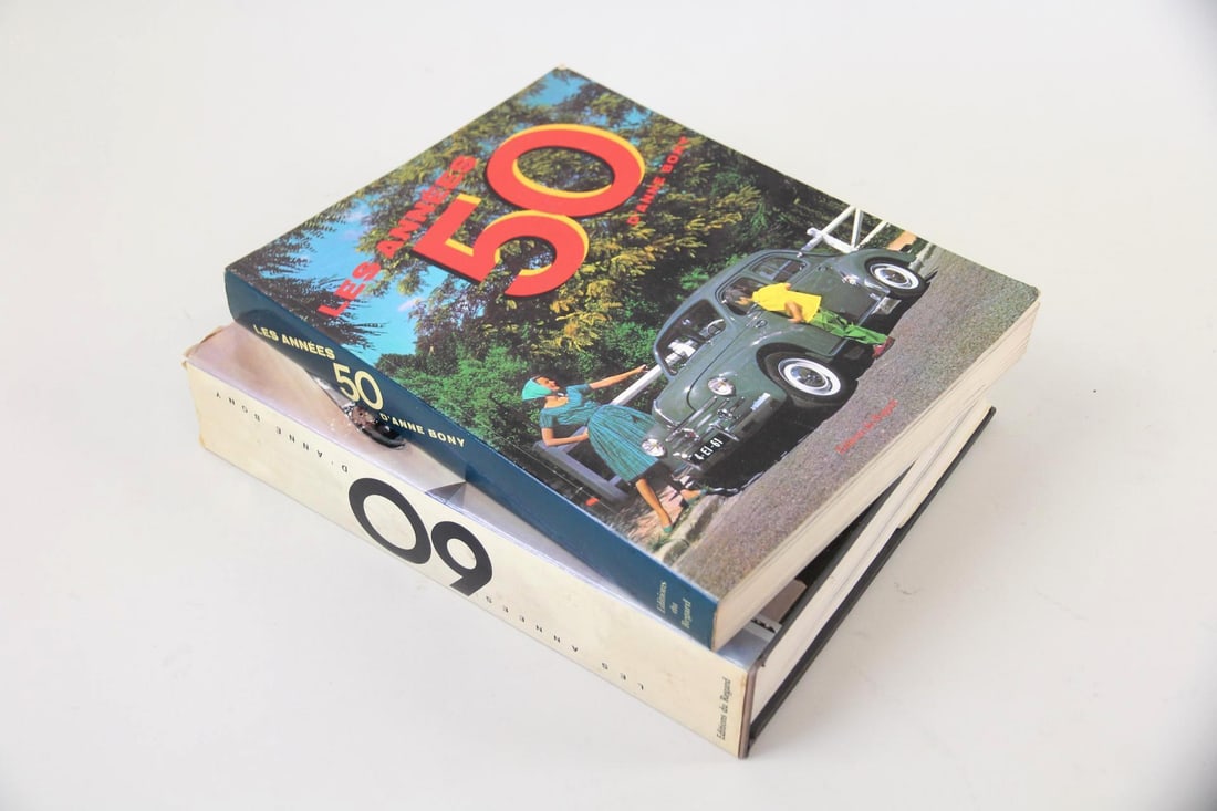 Pair of Art & Design Books by Anne Bony, 1950's & 1960's: Pair of Art & Design Books by Anne Bony, 1950's & 1960's. Two hardcover books by art historian Anne Bony and published by Editions du Regard, about the aesthetics, furniture, and fashion of the 1950s