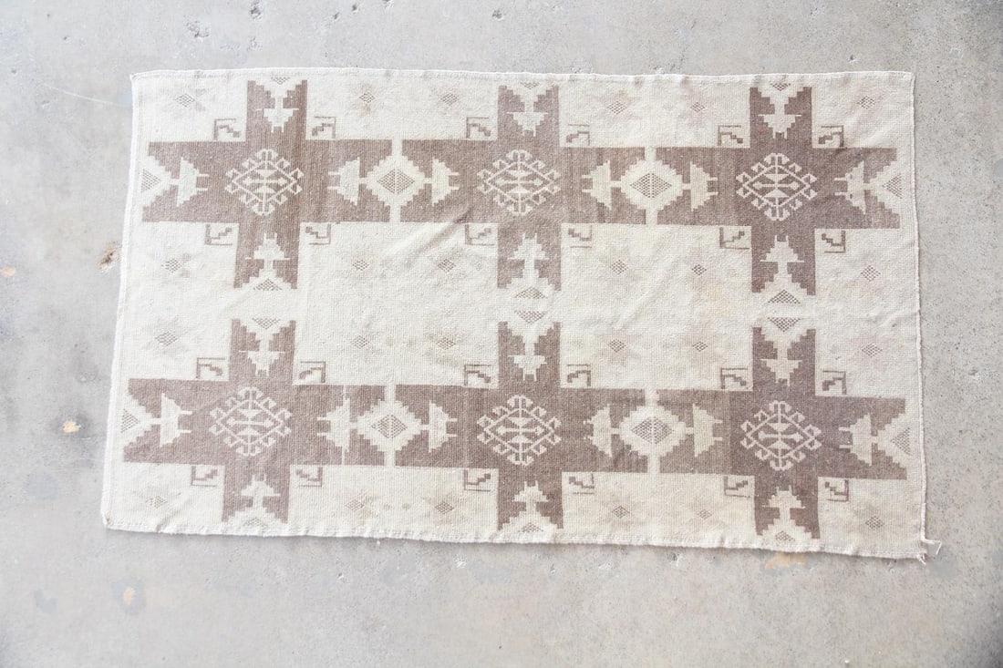Geometric Turkish Kars Wool Rug, Brown & Tan (1 of 8)